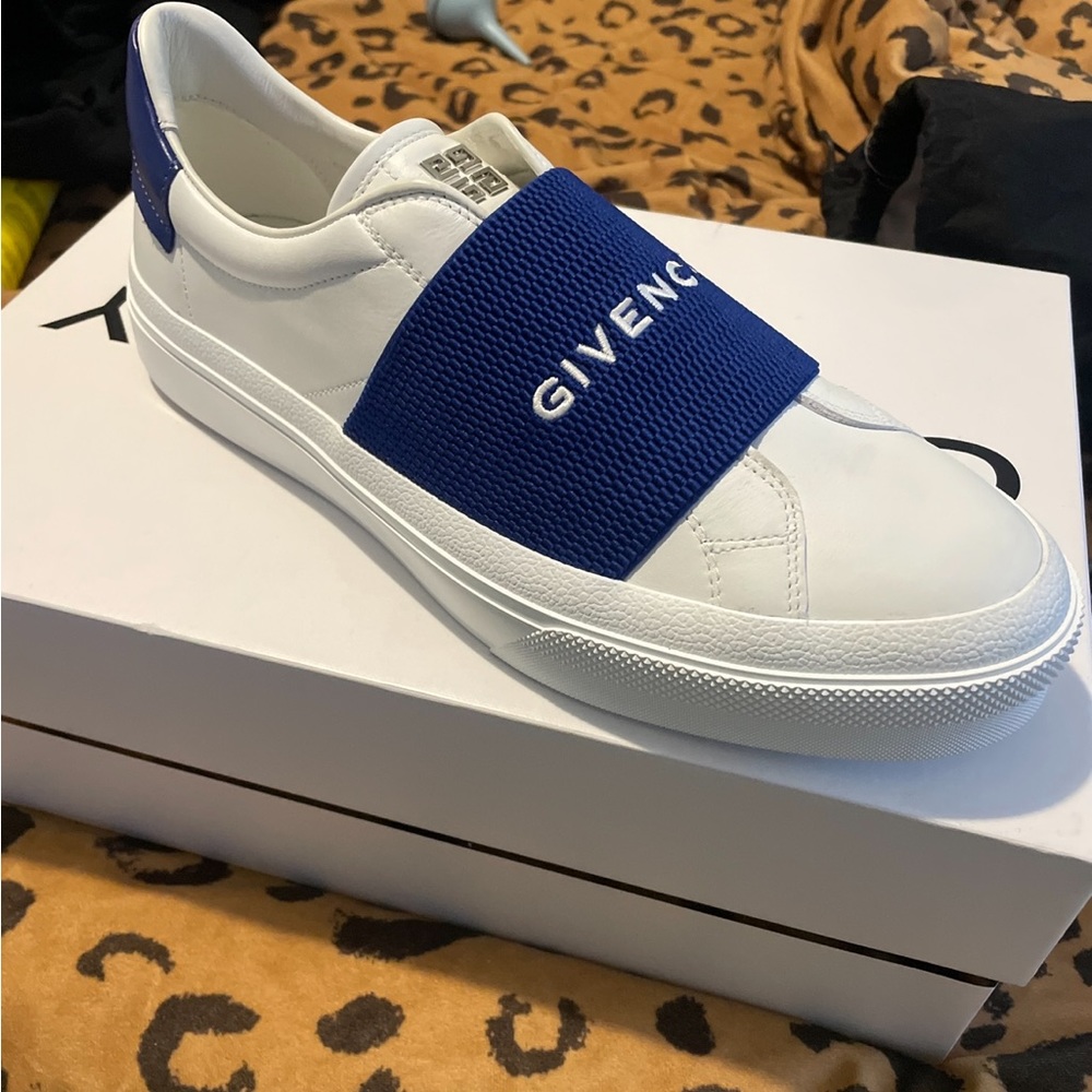 White and blue Givenchy shoes
